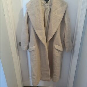 Express Cream Women's Belted Coat, XL